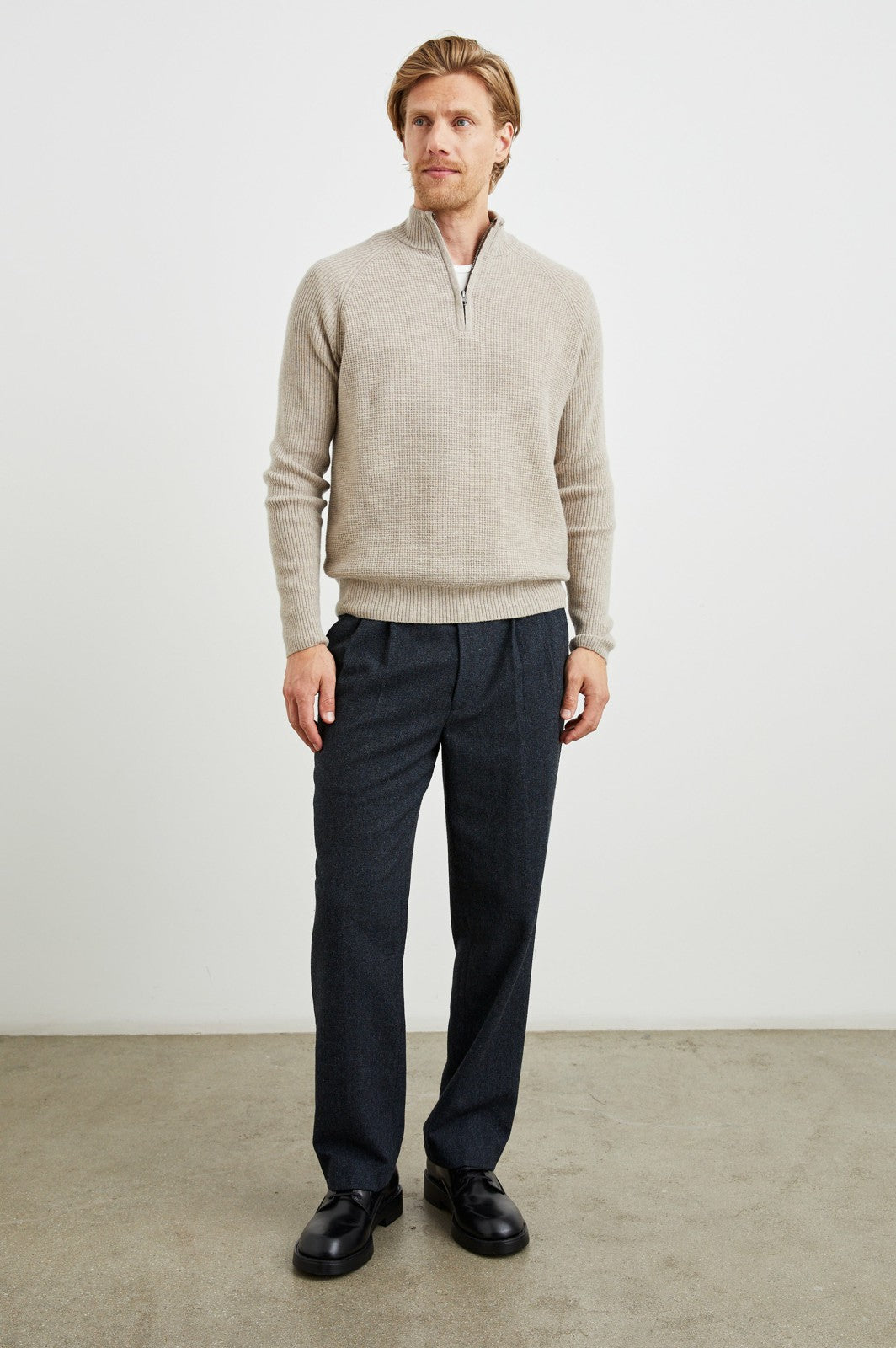 STARK QUARTER ZIP - OAT MELANGE| Rails near me