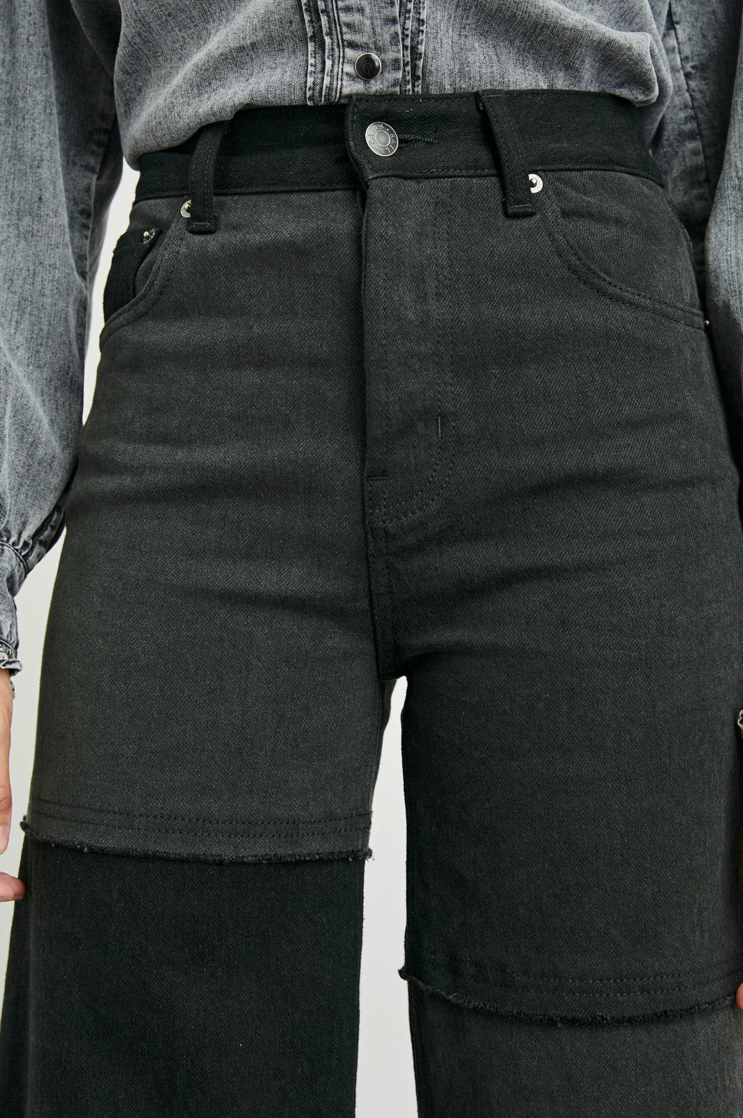 GETTY CROP WIDE LEG - BLACK PATCHWORK| Rails near me