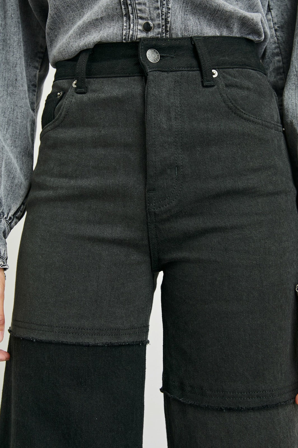 GETTY CROP WIDE LEG - BLACK PATCHWORK| Rails near me