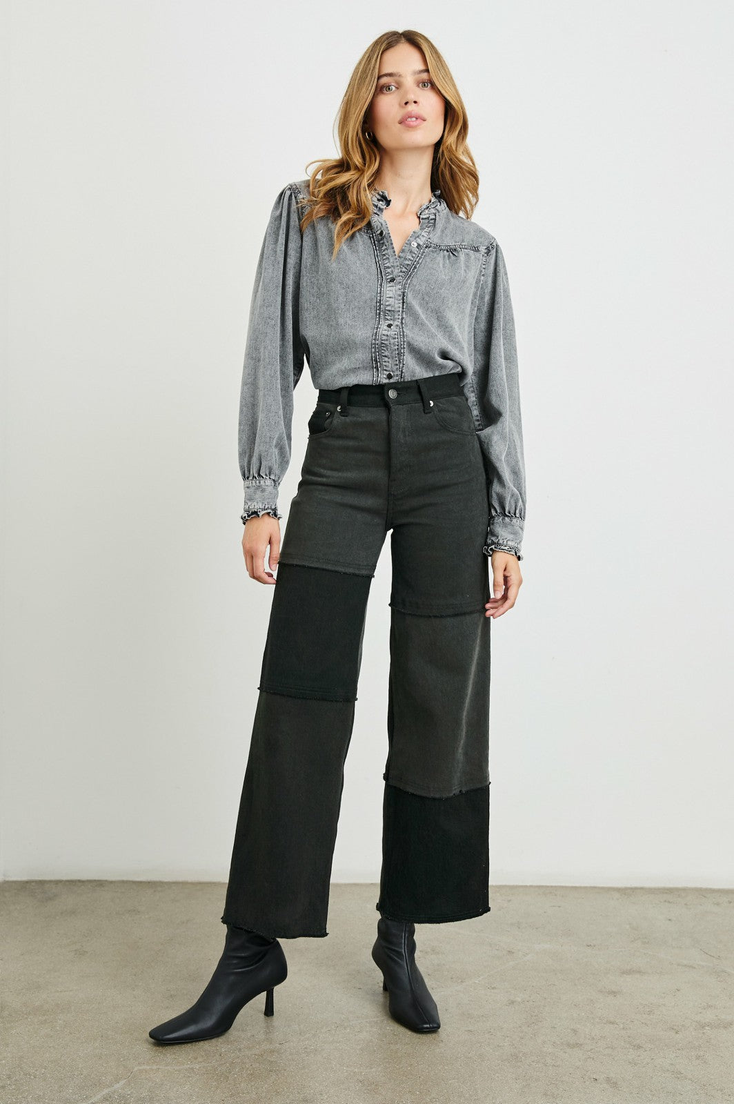 GETTY CROP WIDE LEG - BLACK PATCHWORK| Rails near me