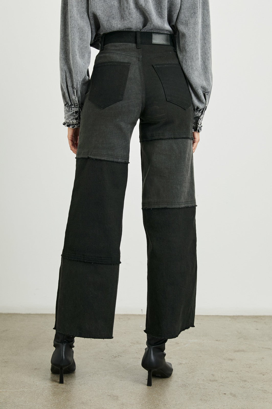 GETTY CROP WIDE LEG - BLACK PATCHWORK| Rails near me