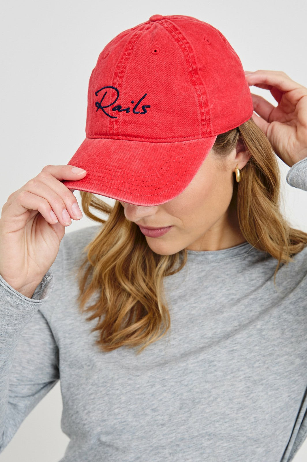 ANNIVERSARY BASEBALL CAP - WASHED RED| Rails on sale