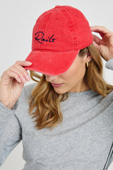 ANNIVERSARY BASEBALL CAP - WASHED RED| Rails on sale