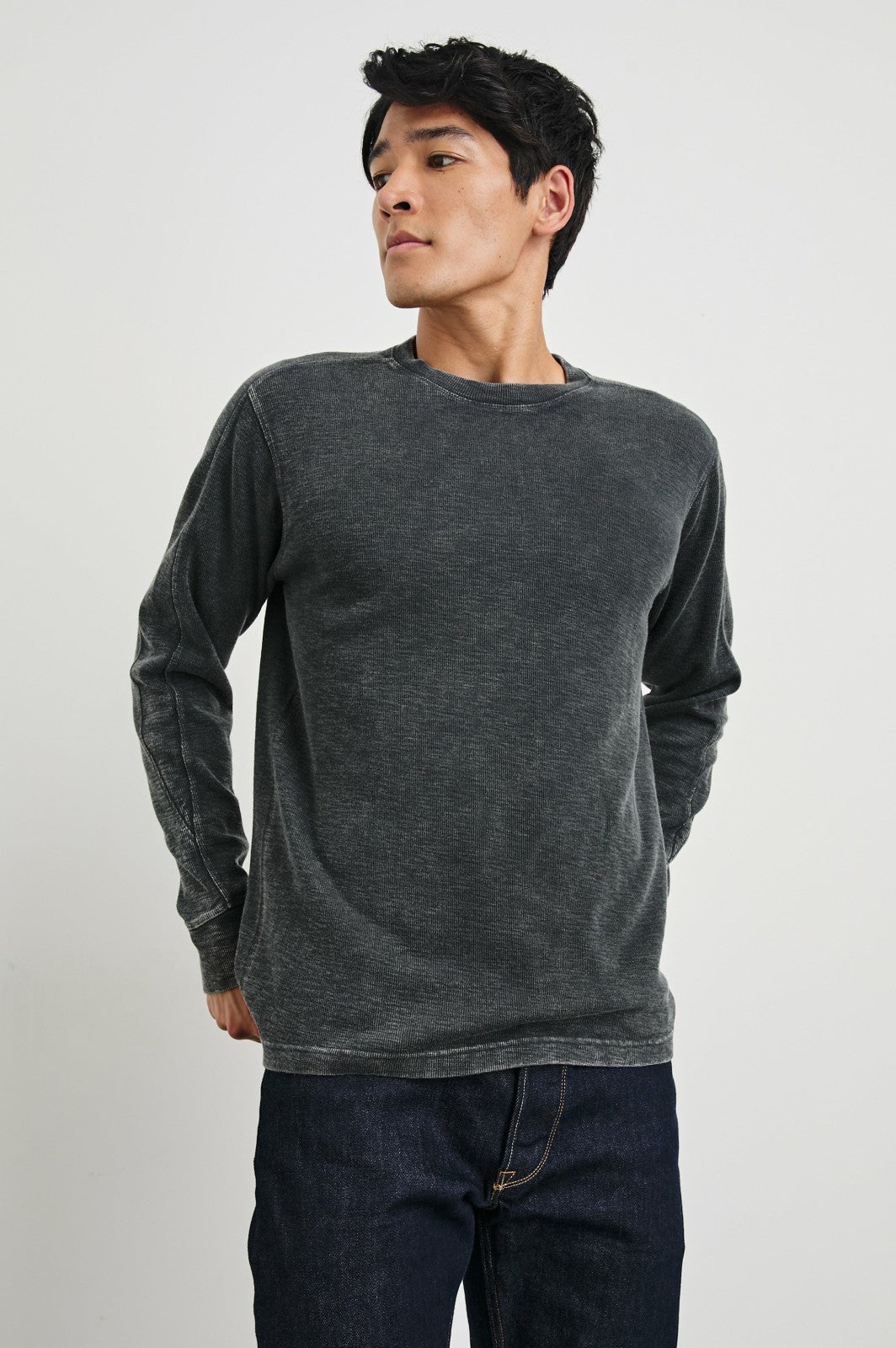 RHEESE LONG SLEEVE TEE - WASHED BLACK| Rails discount
