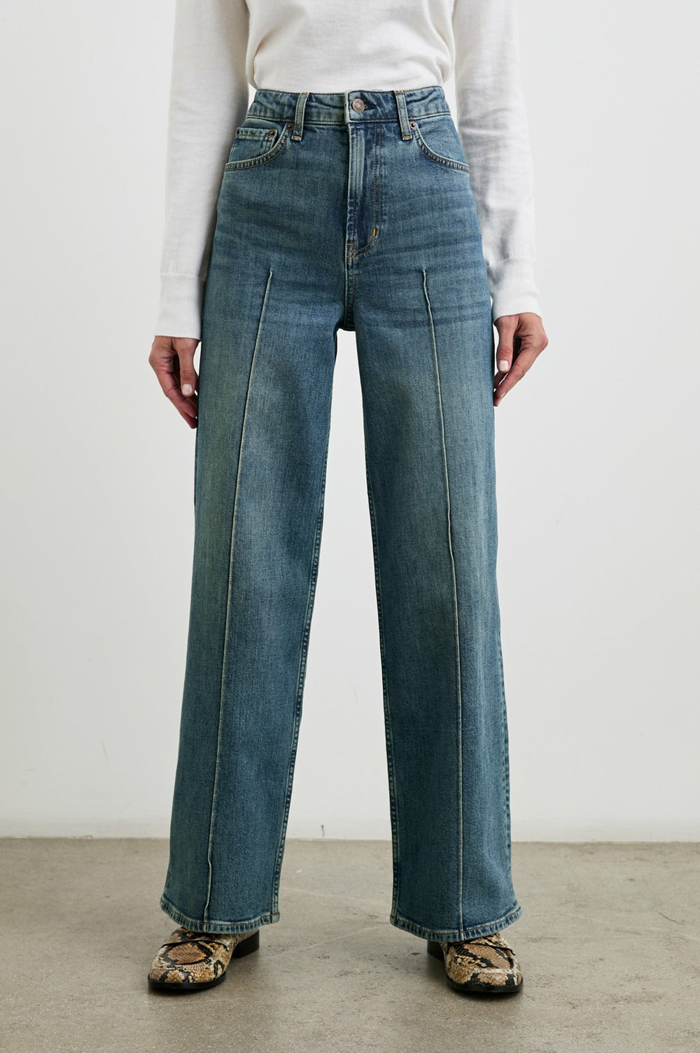 GETTY PINTUCK WIDE LEG - AUTHENTIC BLUE| Rails outlet