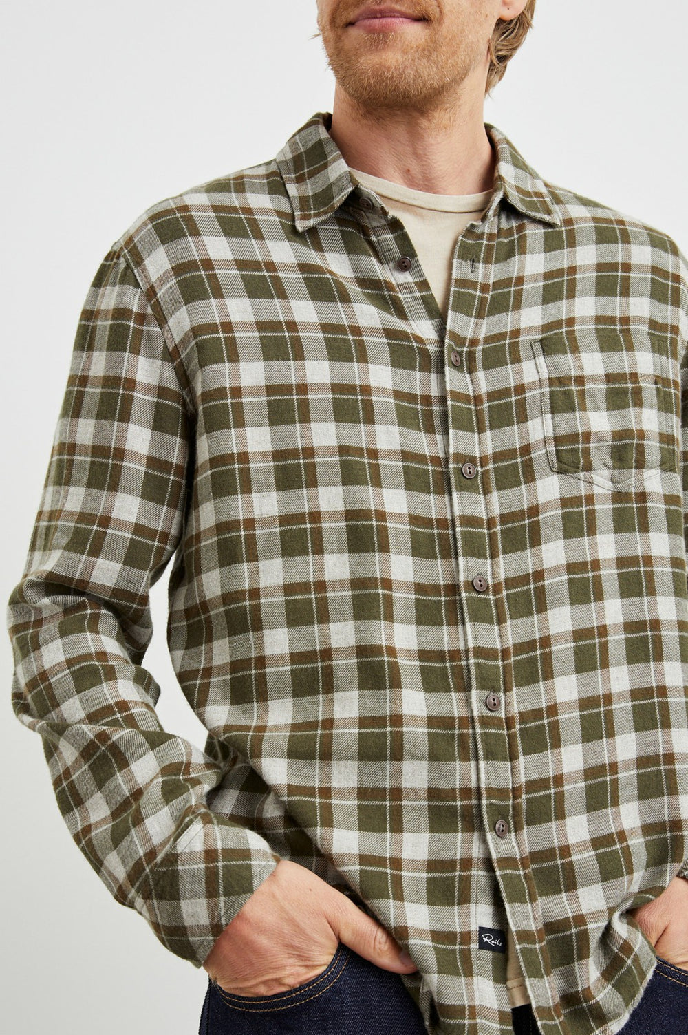 LENNOX SHIRT - IGUANA GREY| Rails on sale