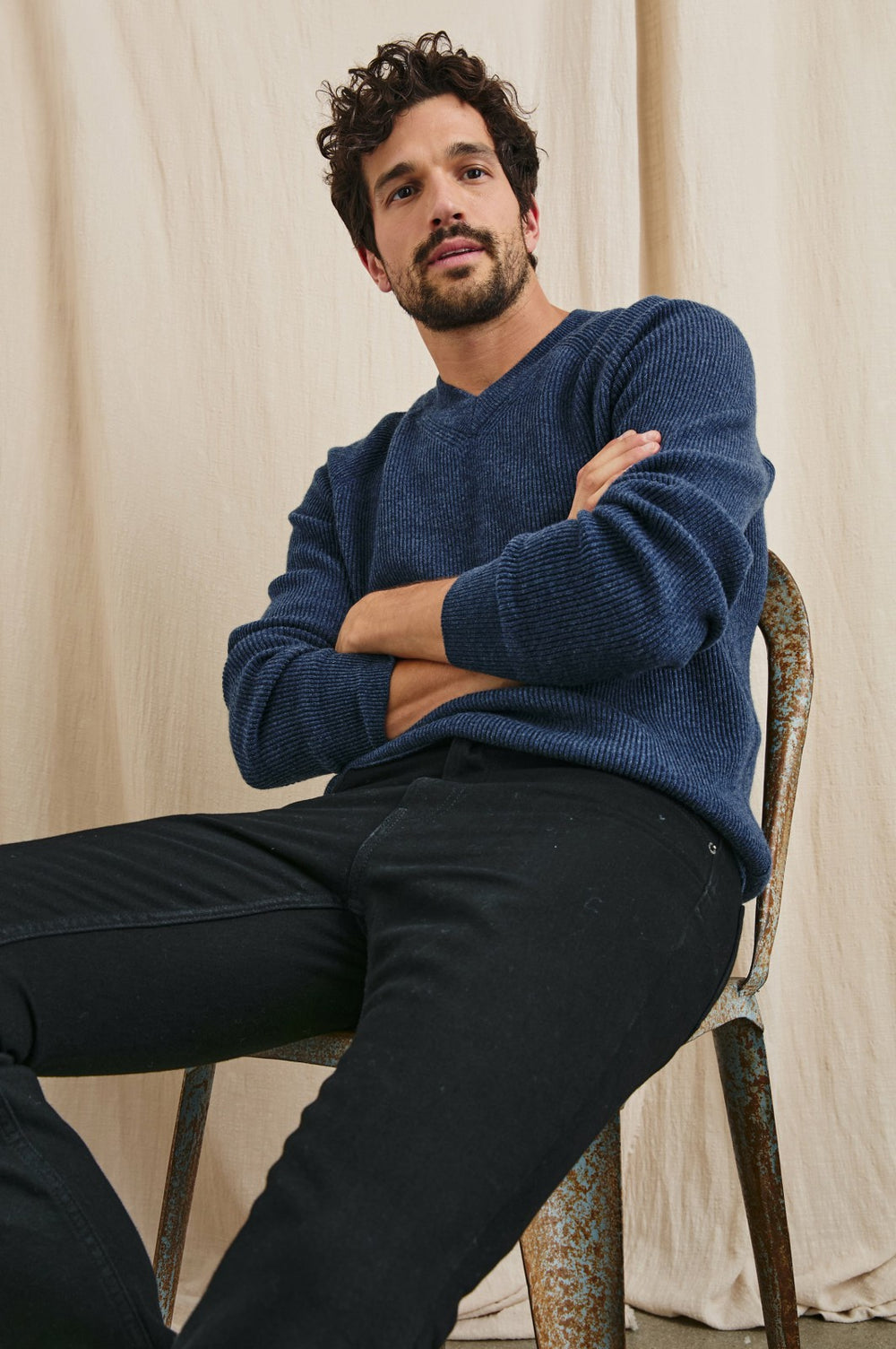 ANSEL SWEATER - BLUE MELANGE| Rails sale