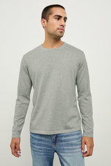QUENTIN COTTON CASHMERE LONG SLEEVE TEE - HEATHER GREY| Rails outlet