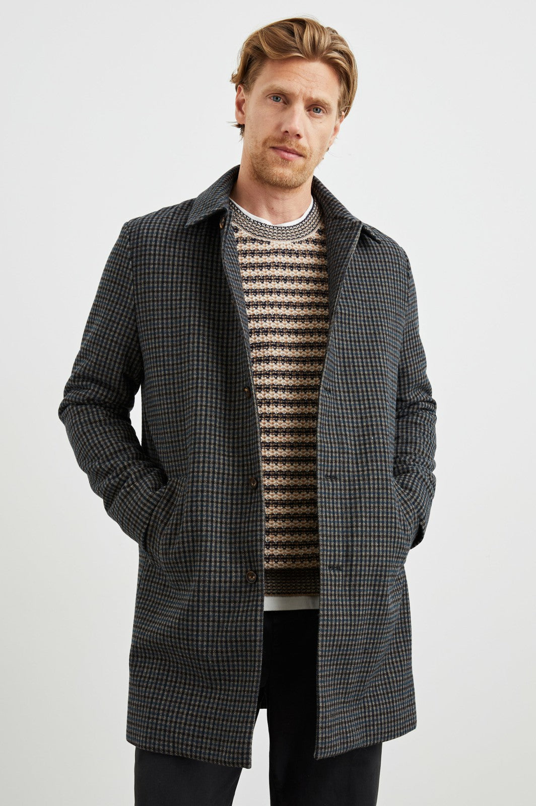 HOCKNEY OVERCOAT - GREY CHECK PLAID| Rails for sale