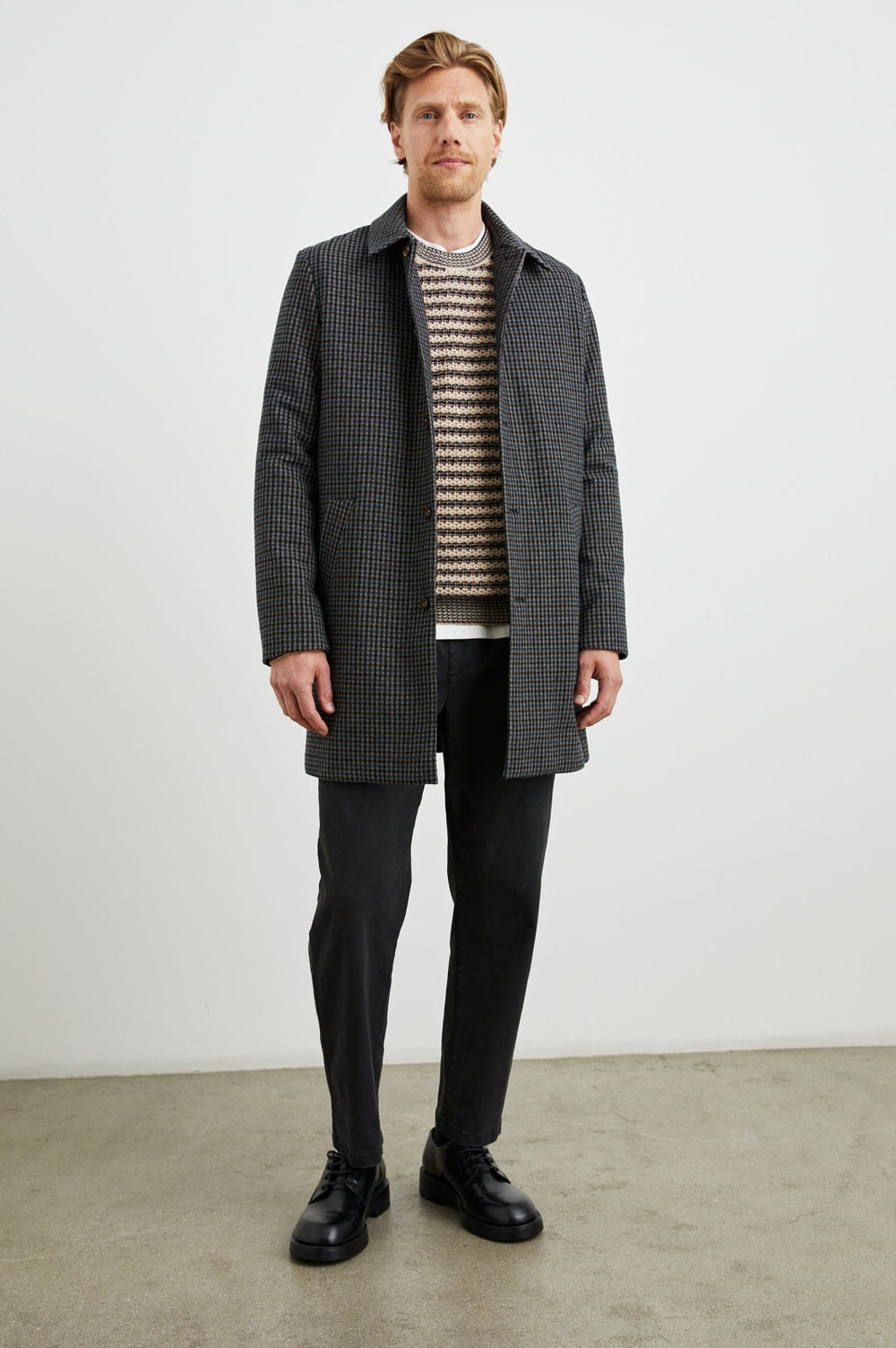 HOCKNEY OVERCOAT - GREY CHECK PLAID| Rails for sale