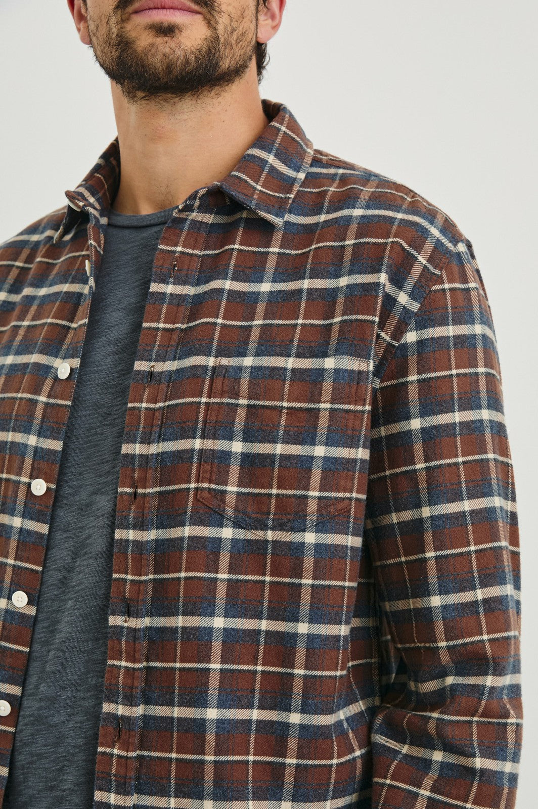 FORREST SHIRT - HICKORY BLUE MELANGE| Rails US