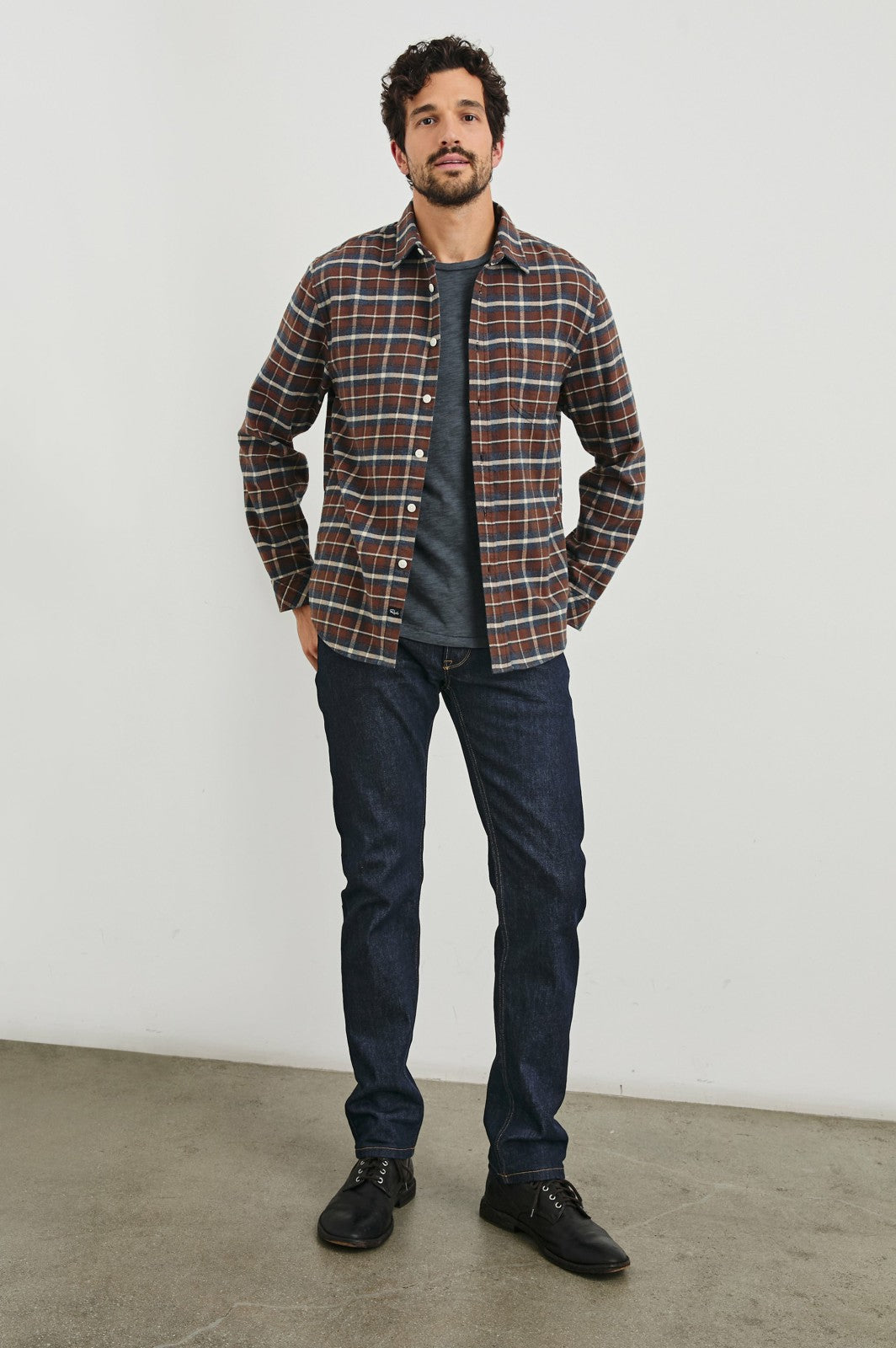 FORREST SHIRT - HICKORY BLUE MELANGE| Rails US