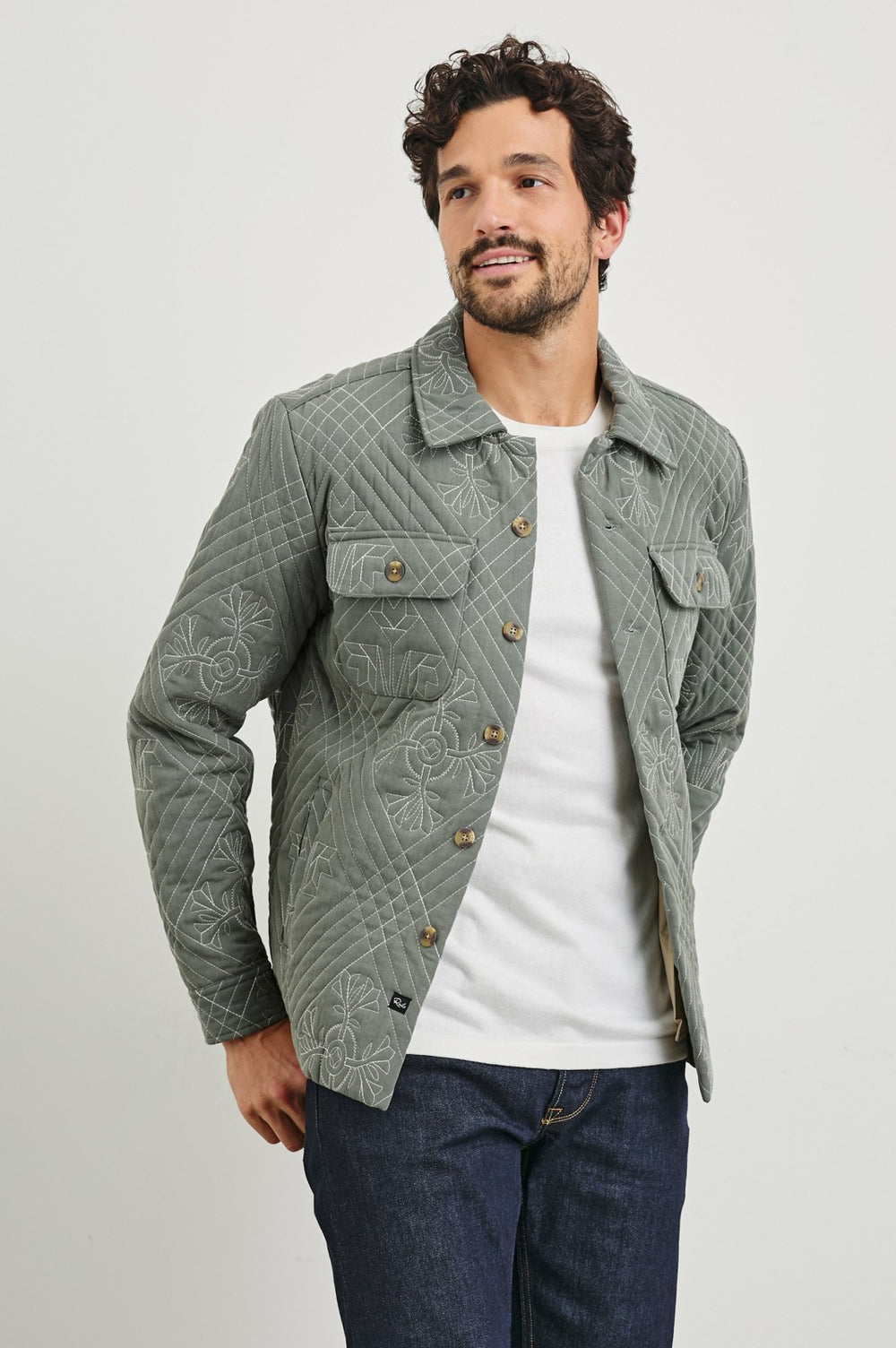 CLAUDE SHIRT JACKET - BASIL ECRU QUILT| Rails for sale