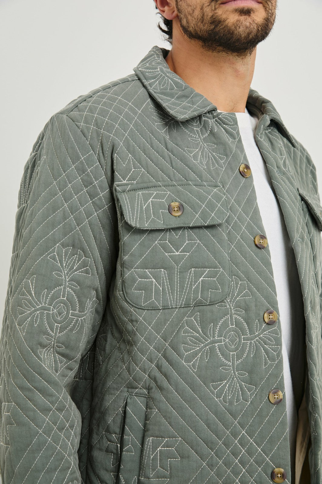 CLAUDE SHIRT JACKET - BASIL ECRU QUILT| Rails for sale