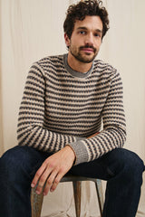 CARRICK SWEATER - NAVY OAT STRIPE| Rails online
