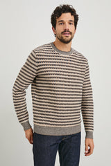 CARRICK SWEATER - NAVY OAT STRIPE| Rails online