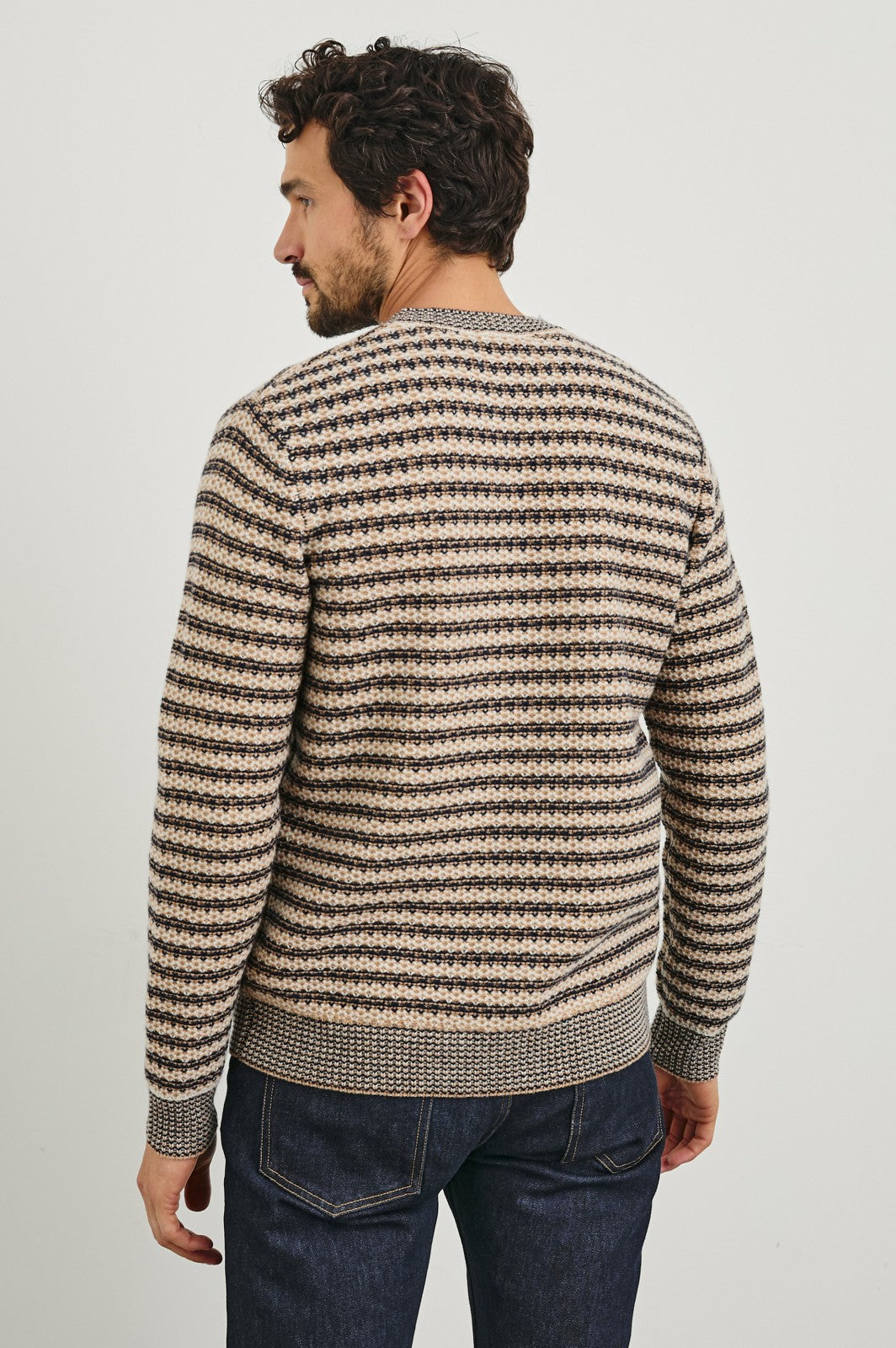 CARRICK SWEATER - NAVY OAT STRIPE| Rails online