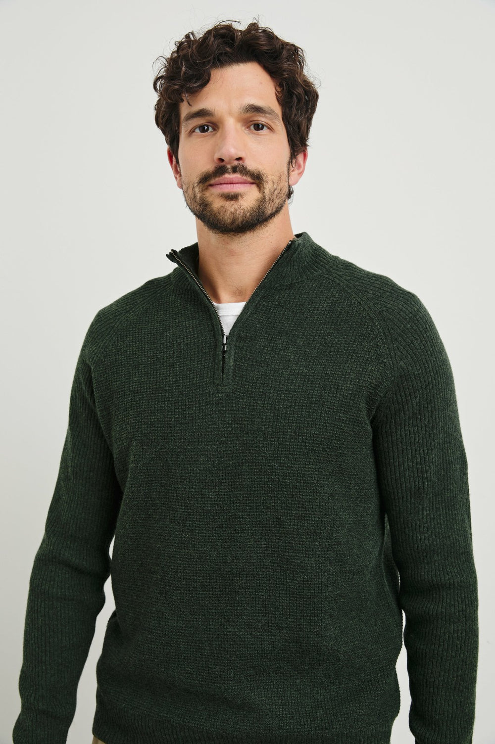 STARK QUARTER ZIP - OLIVE MELANGE| Rails US