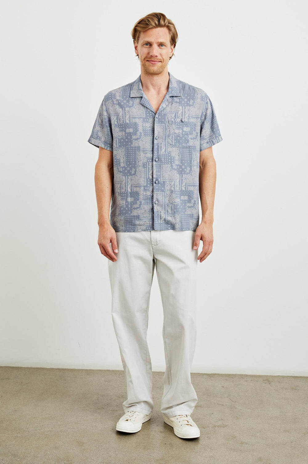 ACE SHIRT - PATCHWORK BANDANA SLATE| Rails sale