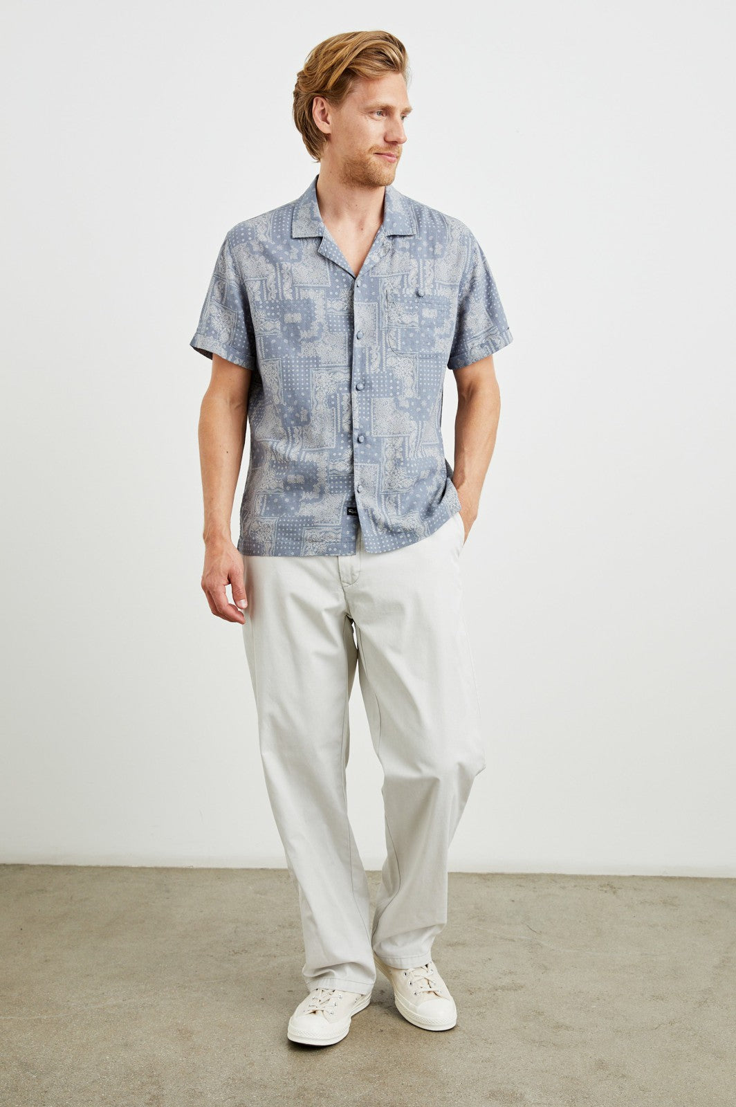 ACE SHIRT - PATCHWORK BANDANA SLATE| Rails sale