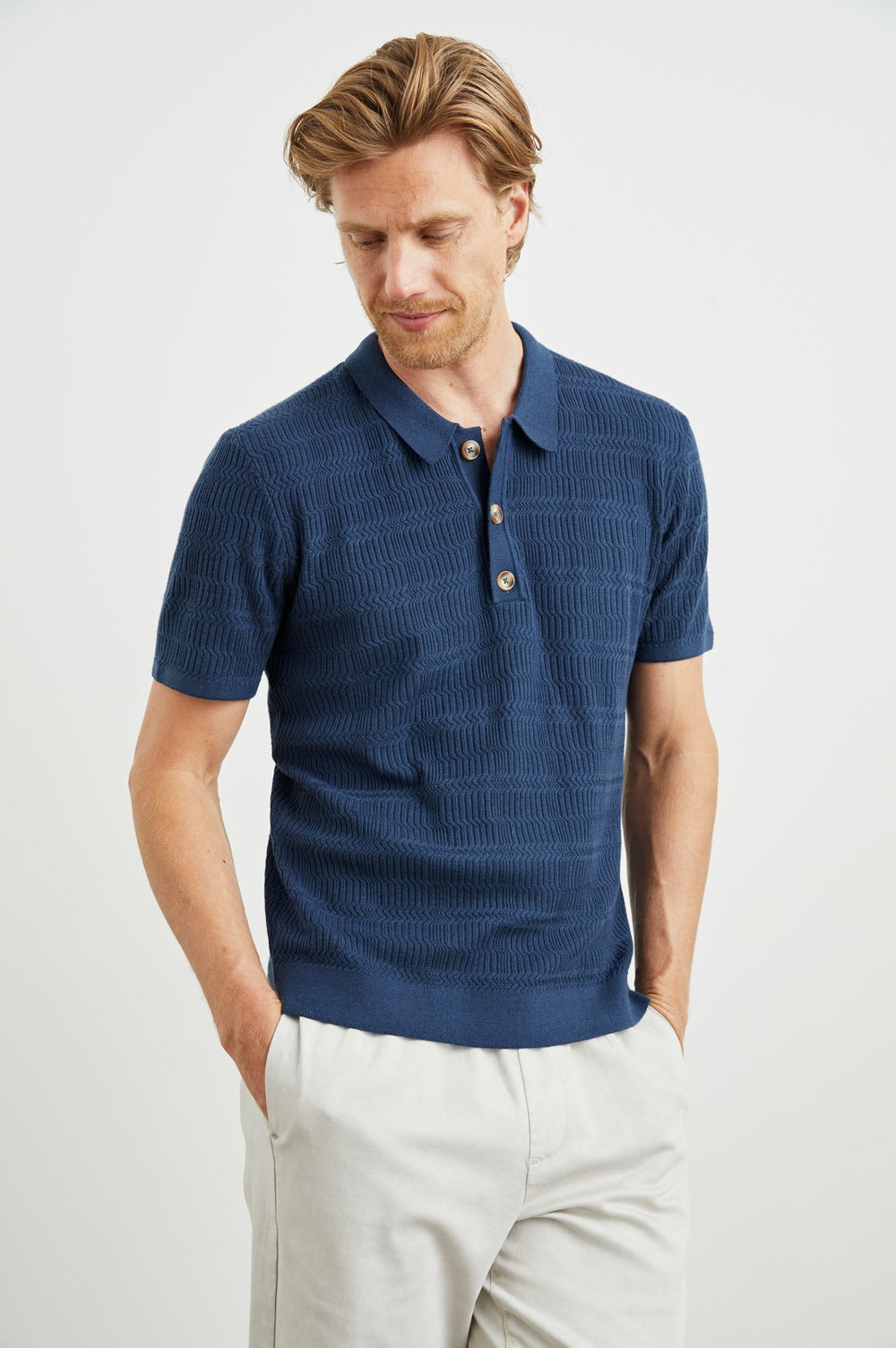 NATHAN POLO SHIRT - PETERSON BLUE| Rails for sale
