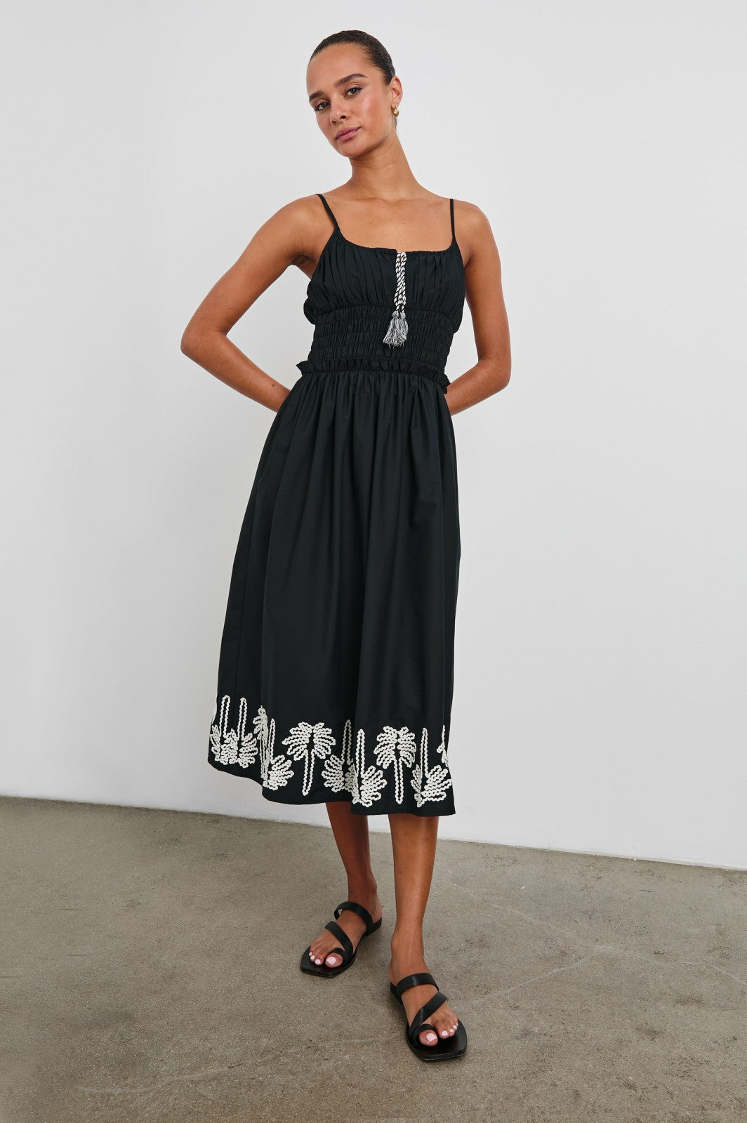 BAJA DRESS - BLACK IVORY PALM TREES| Rails on sale