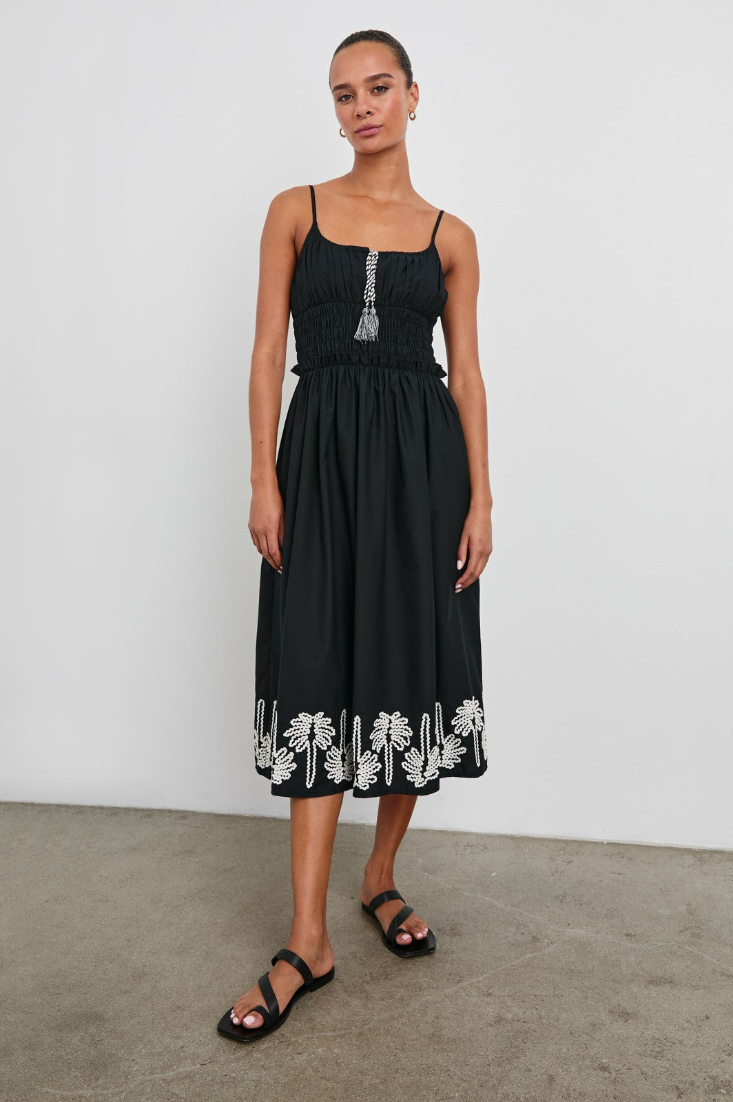 BAJA DRESS - BLACK IVORY PALM TREES| Rails on sale