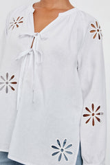 BRIELLE TOP - WHITE EYELET| Rails discount