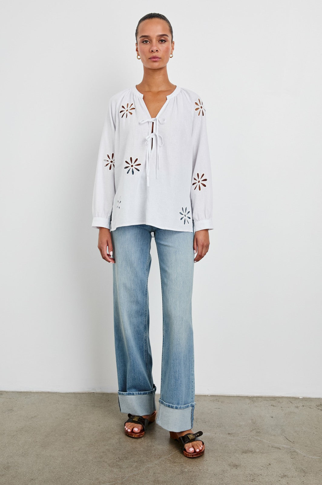 BRIELLE TOP - WHITE EYELET| Rails discount