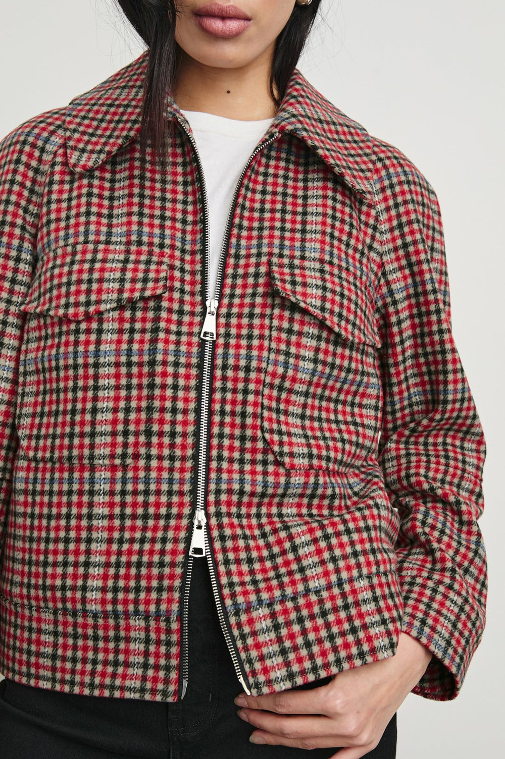 CHEYENNE JACKET - CRIMSON MINI CHECK| Rails near me