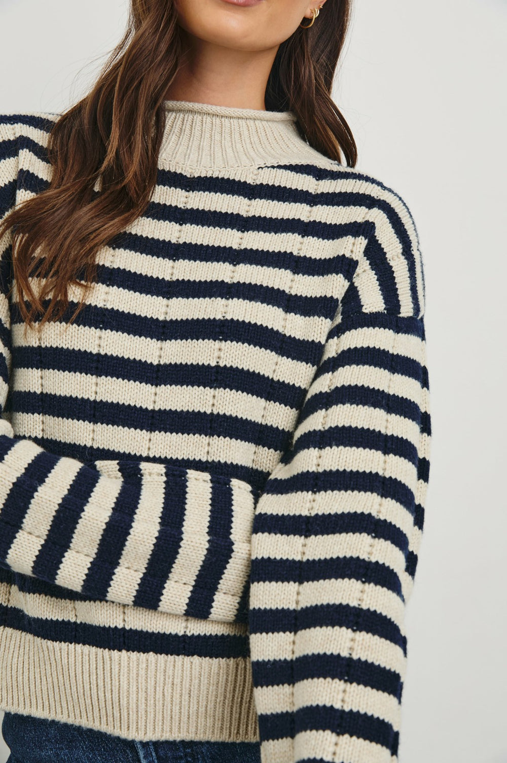 CORRINE SWEATER - OAT NAVY STRIPE| Rails on sale