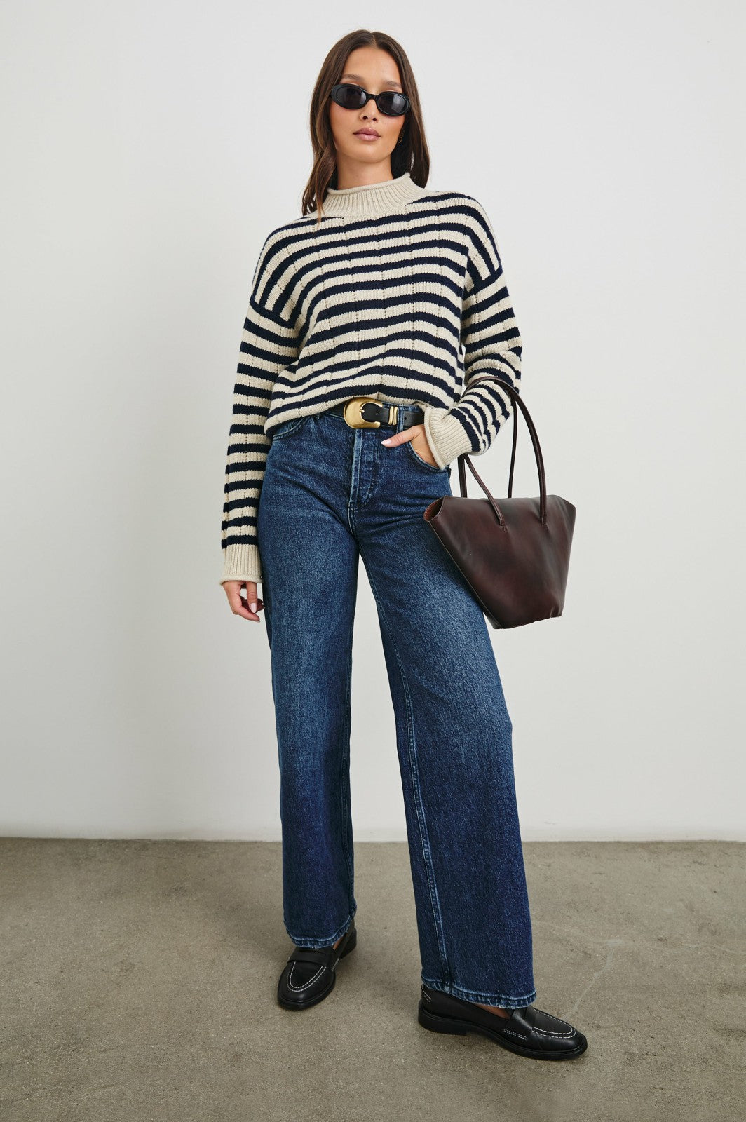 CORRINE SWEATER - OAT NAVY STRIPE| Rails on sale