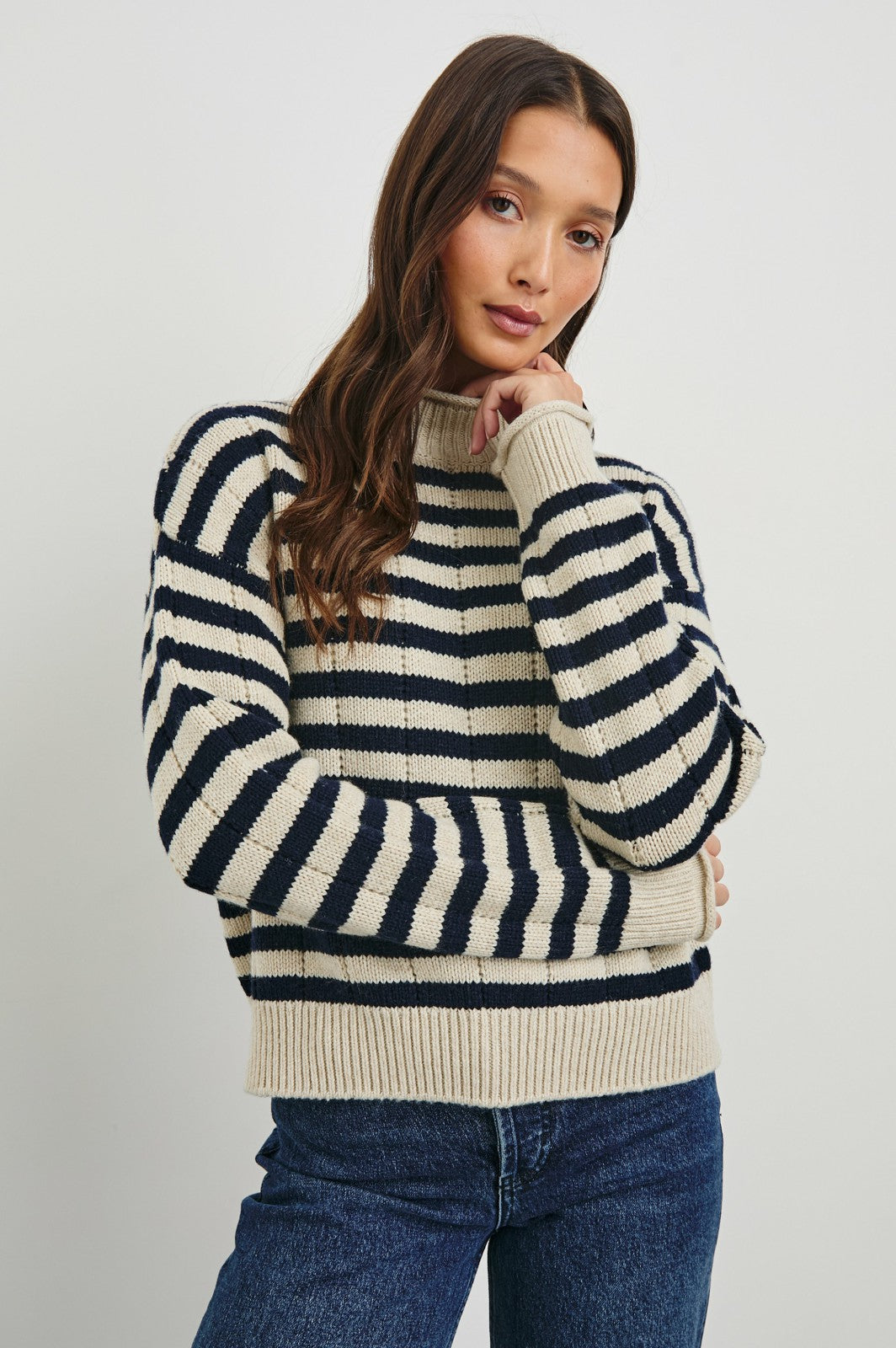CORRINE SWEATER - OAT NAVY STRIPE| Rails on sale