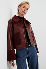 DRIA JACKET - MAROON SHEARLING| Rails sale