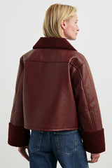 DRIA JACKET - MAROON SHEARLING| Rails sale