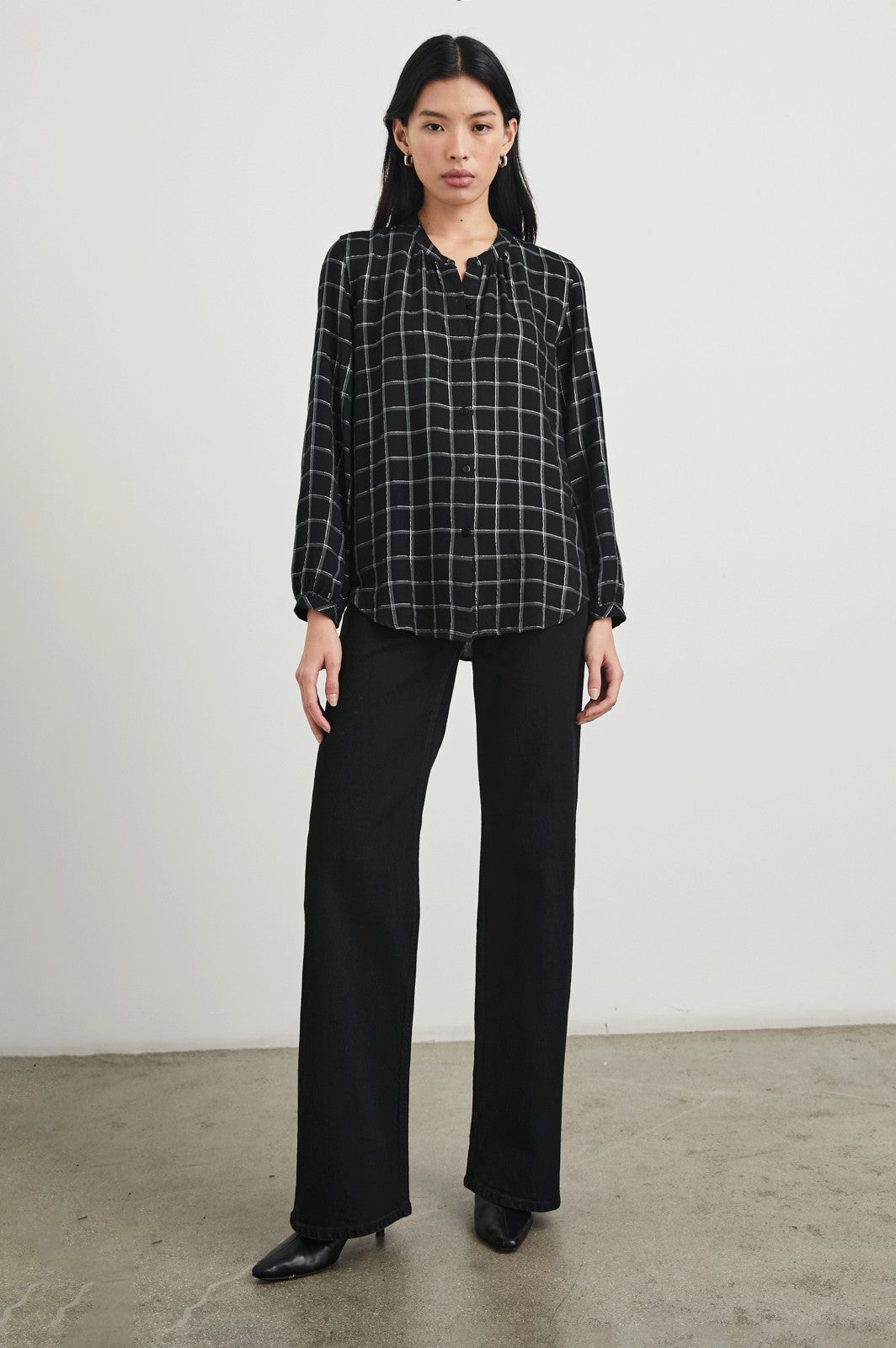 ELOISE SHIRT - SILVER CHARCOAL ONYX| Rails on sale