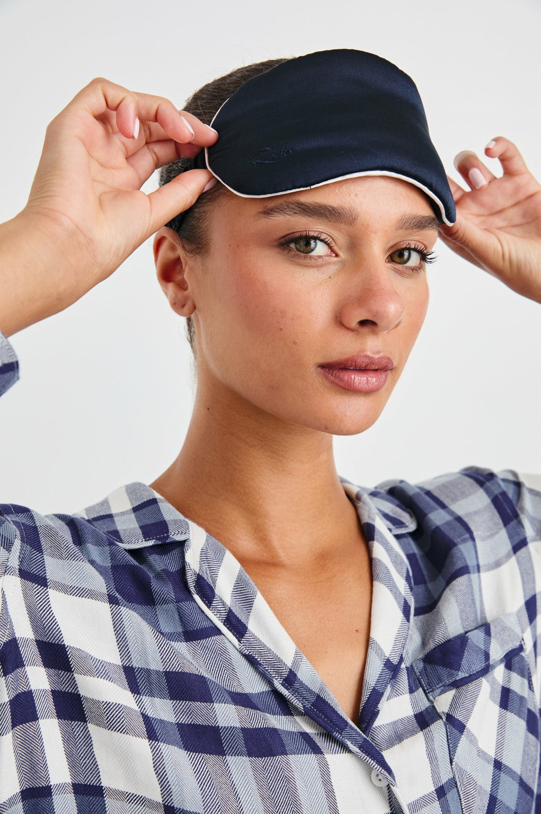 SILK EYE MASK - NAVY WHITE| Rails near me