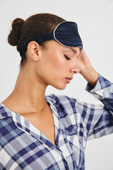 SILK EYE MASK - NAVY WHITE| Rails near me