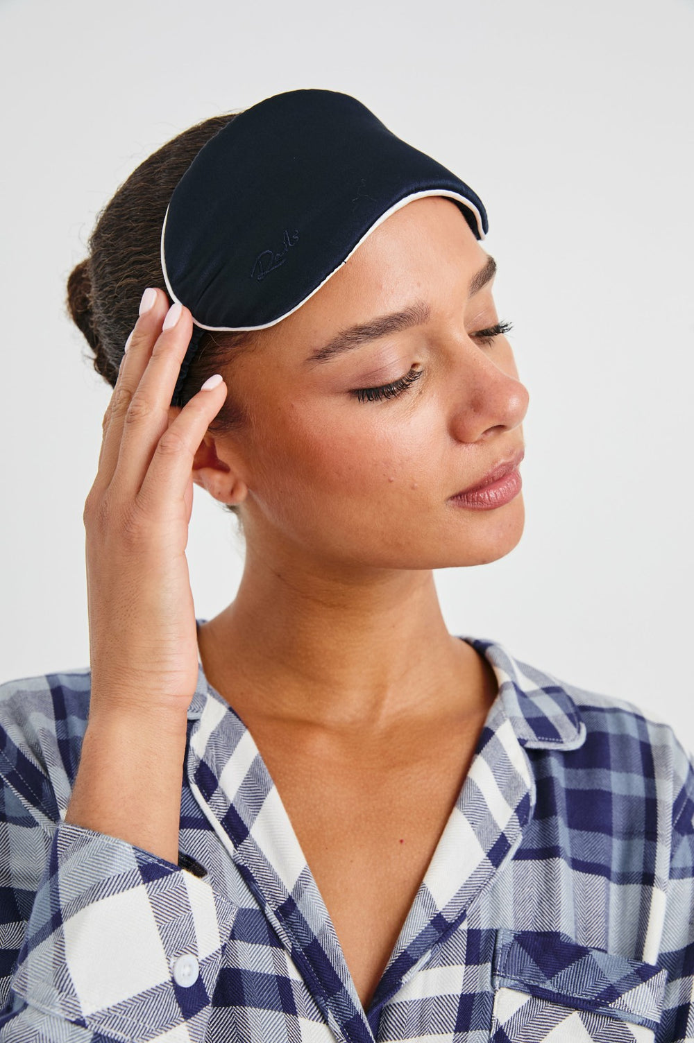 SILK EYE MASK - NAVY WHITE| Rails near me