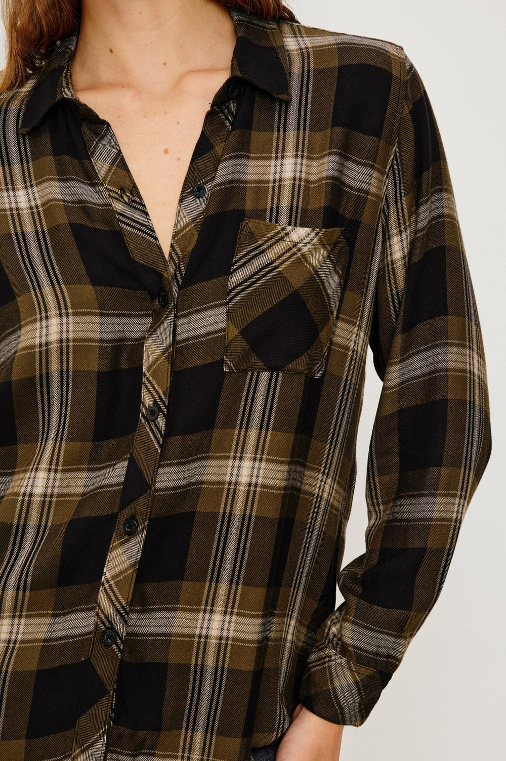 HUNTER SHIRT - BLACK CARMEL LUREX| Rails sale