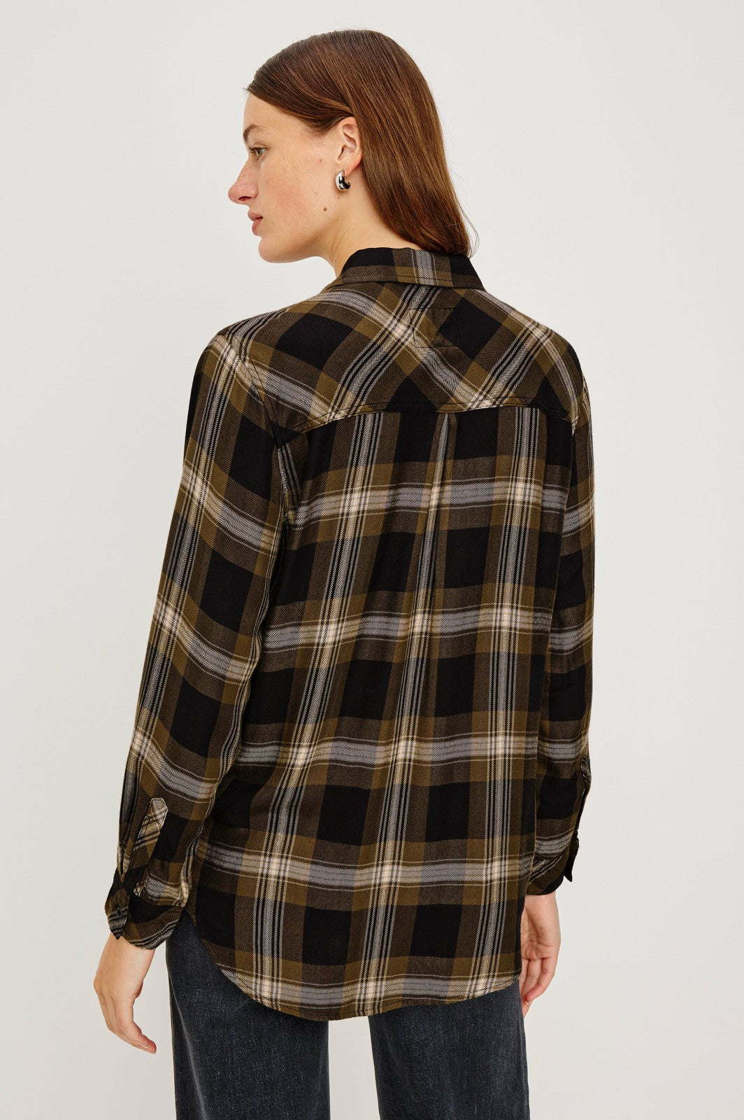 HUNTER SHIRT - BLACK CARMEL LUREX| Rails sale
