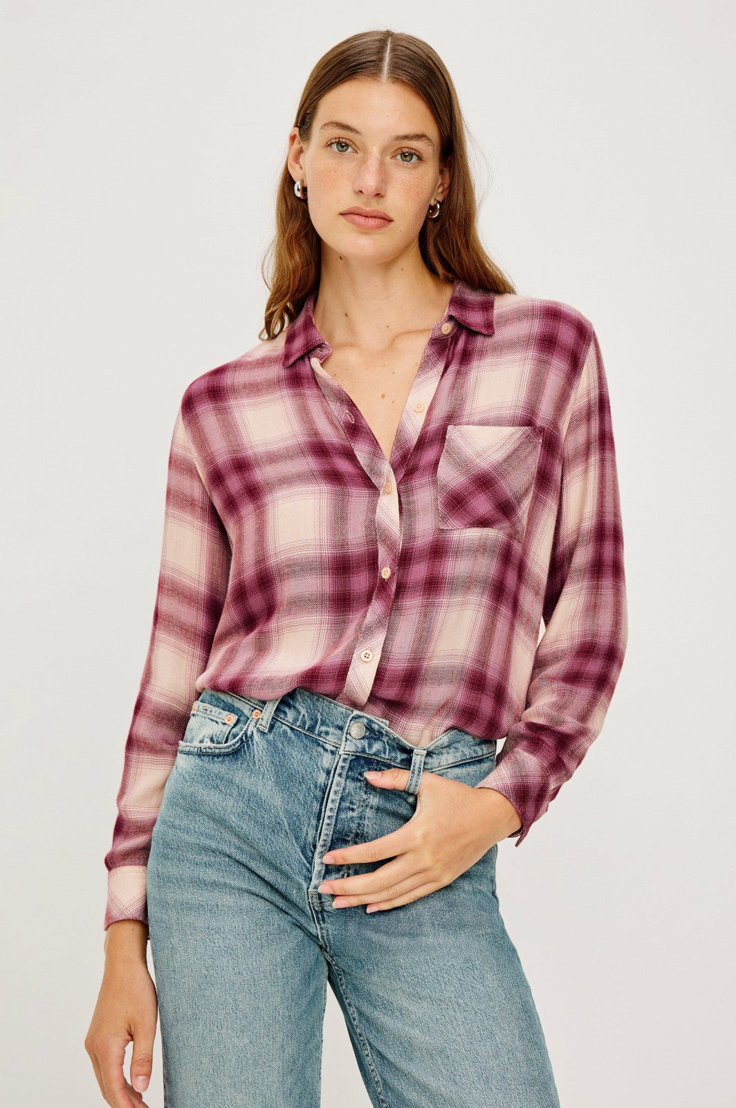 HUNTER SHIRT - FADED PLUM IVORY| Rails discount