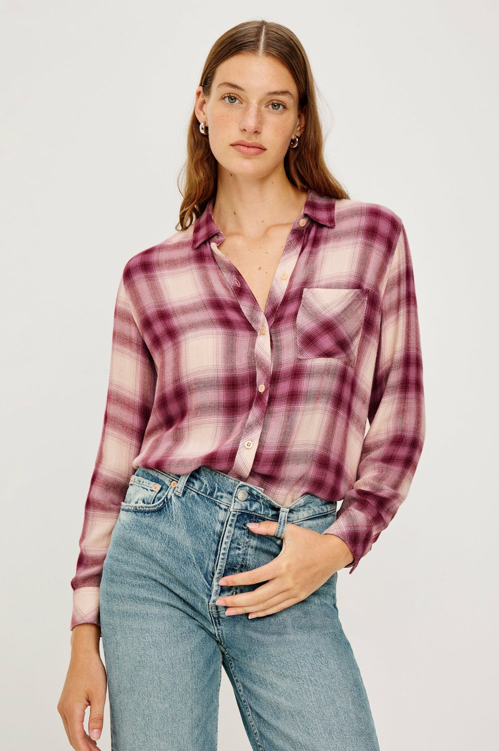 HUNTER SHIRT - FADED PLUM IVORY| Rails discount