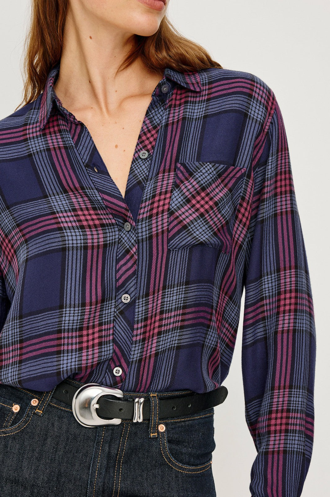 HUNTER SHIRT - NAVY ROSE ASTOR| Rails for sale