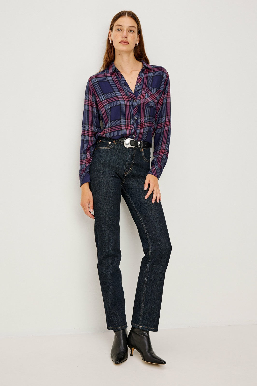 HUNTER SHIRT - NAVY ROSE ASTOR| Rails for sale