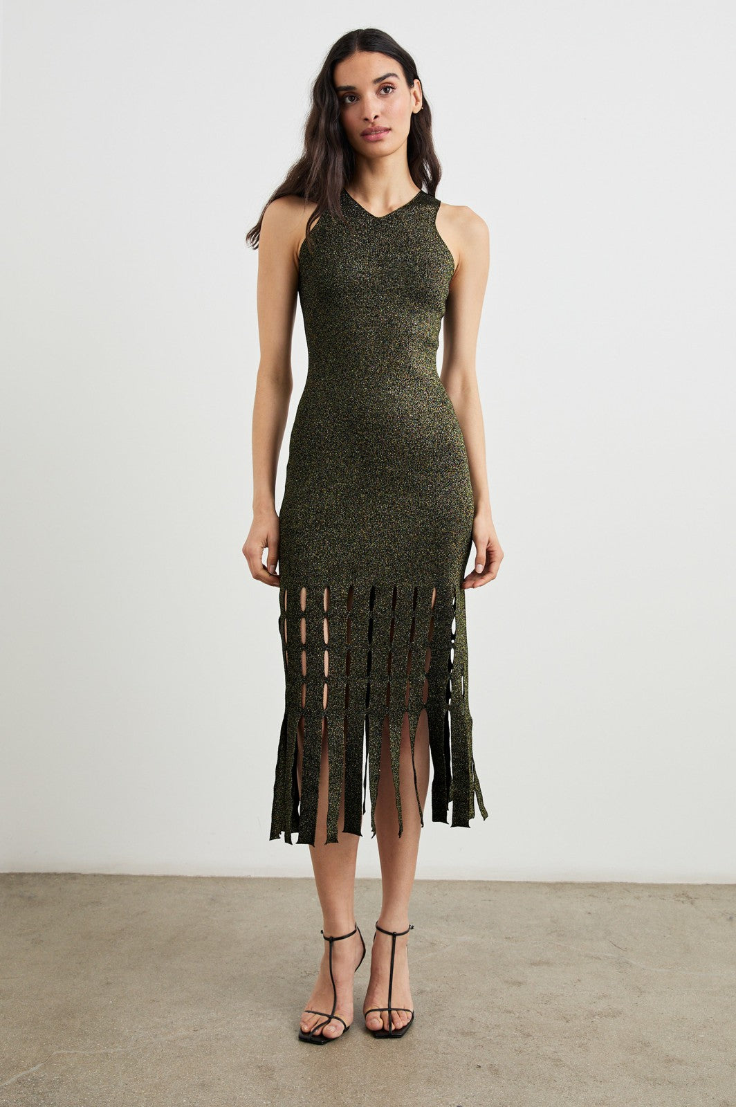KAIA DRESS - GOLD LUREX| Rails near me