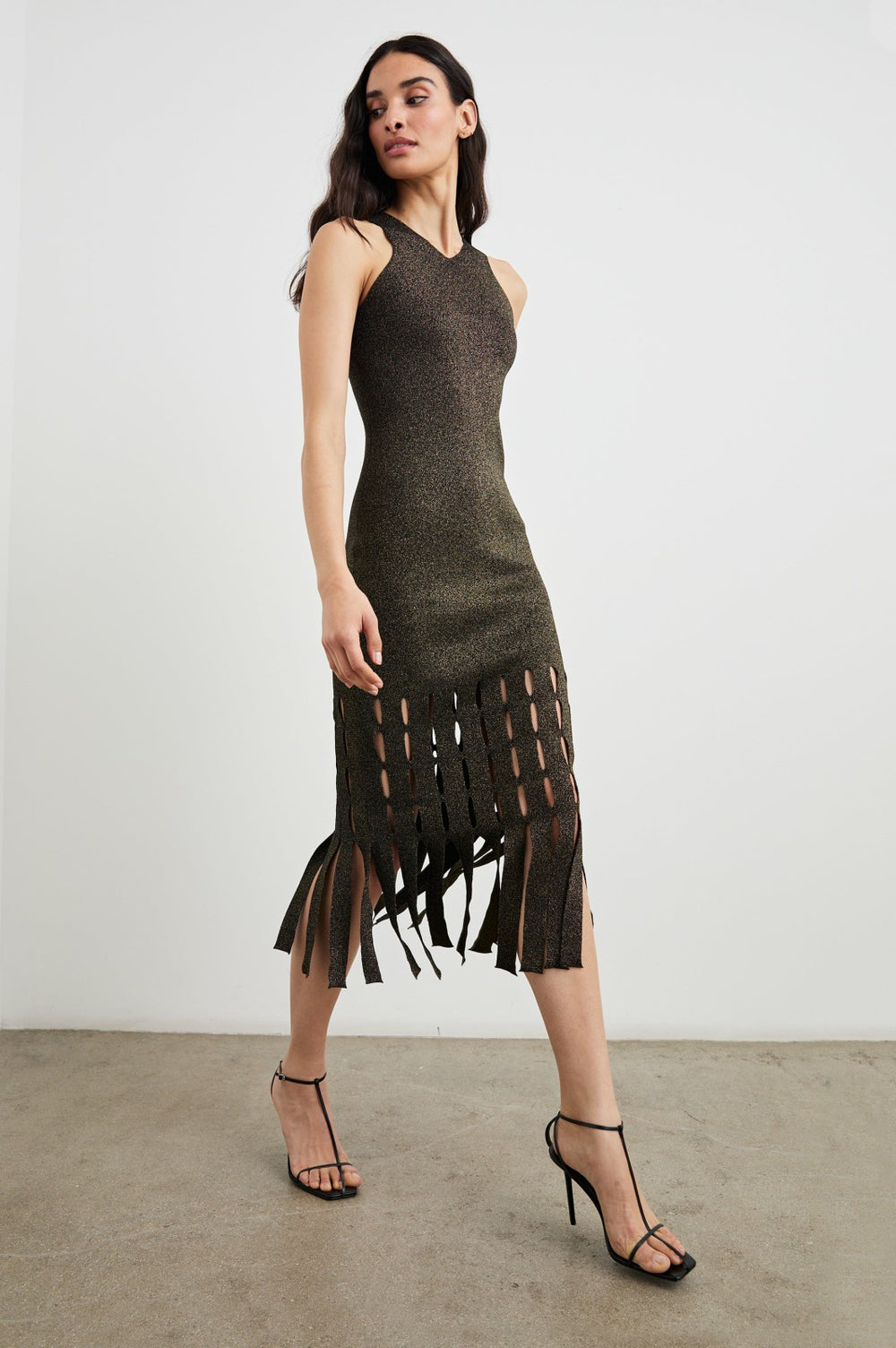 KAIA DRESS - GOLD LUREX| Rails near me
