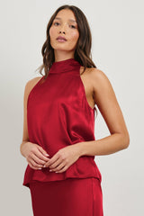 LEAH TOP - SCARLET| Rails online