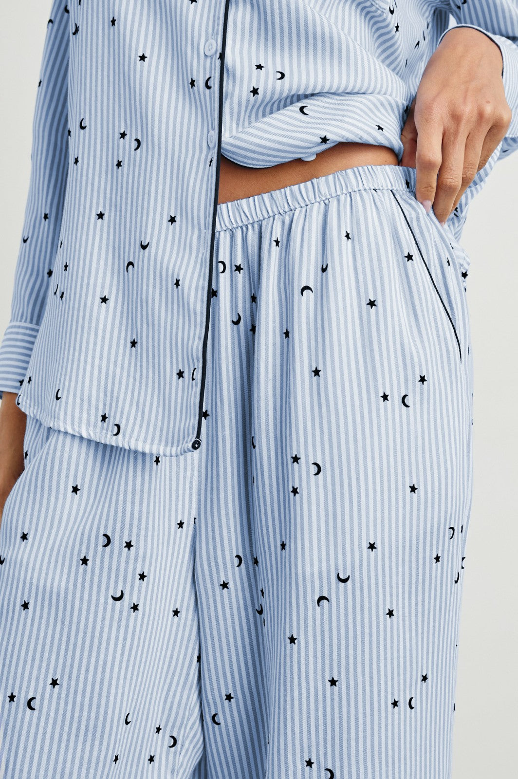 LUNA PAJAMA SET - FLOCKED COSMIC STRIPE| Rails for sale