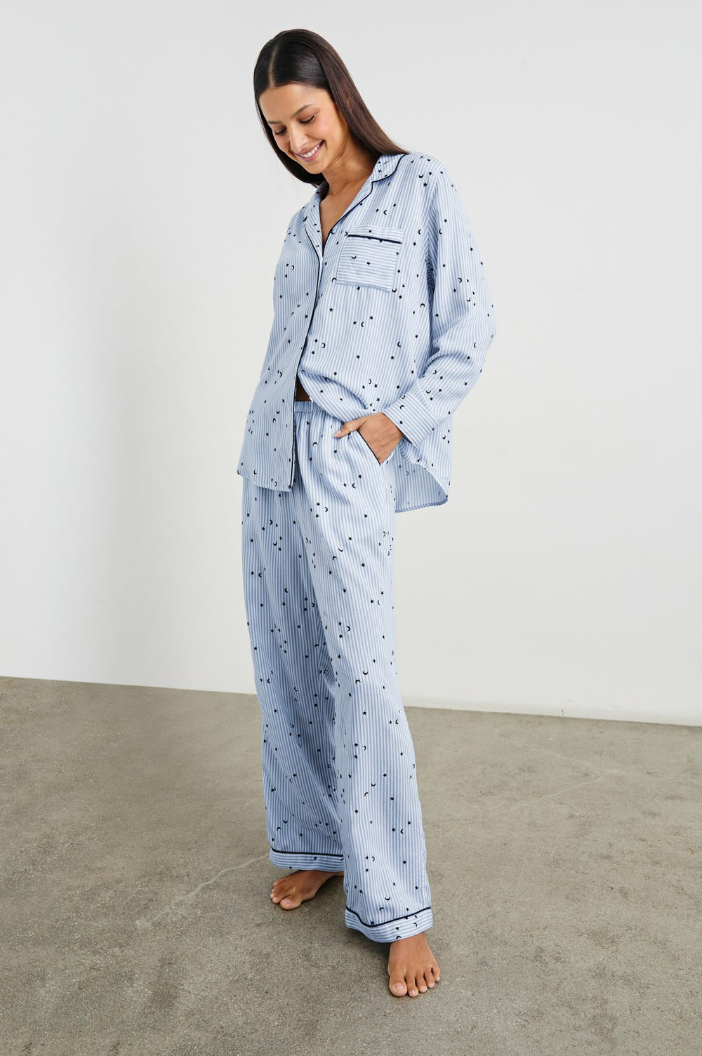 LUNA PAJAMA SET - FLOCKED COSMIC STRIPE| Rails for sale